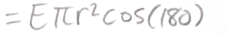 <p>the field (E) multiplied by the area of the disk (πr²) multiplied by the angle between the field and the disk (if disk’s axis is aligned parallel with the field the angle is cos(180))</p>