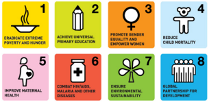 <p>- The United Nations Millenium Development Goals (MDGs) are 8 goals that United Nations Member States have agreed to try and achieve by the year 2015</p><p>- 189 countries agreed and signed the United Nations Millenium Declaration last September 2000 in New York, committing to achieve the goals</p>