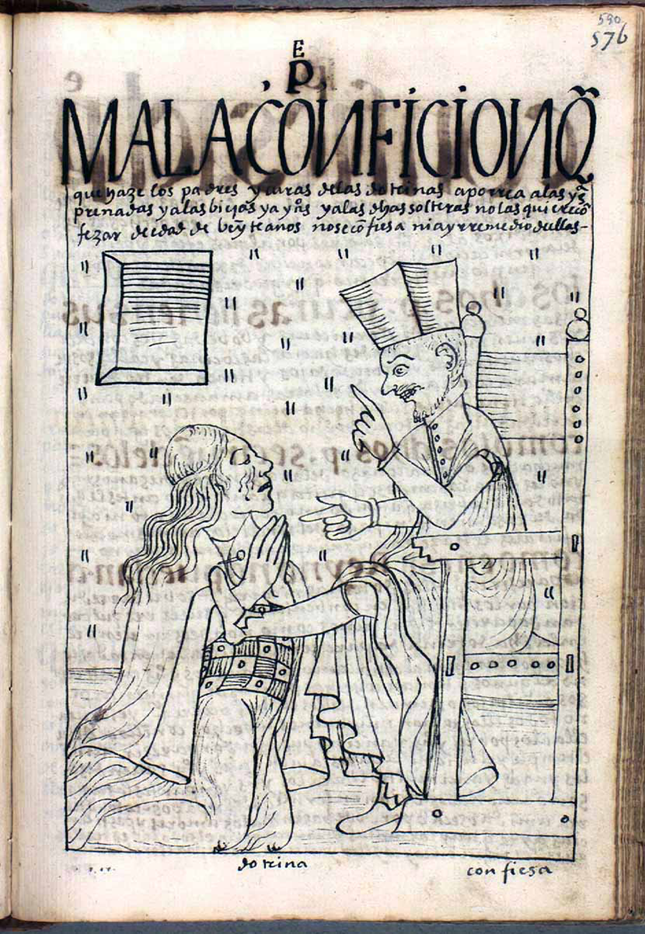 <p>Felipe Guaman Poma de Ayala - "Bad Confession"</p>