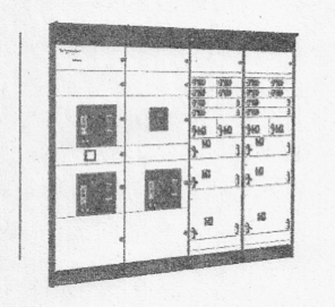 <p>The figure shown allows the distribution of the current supplied into smaller currents for further distribution to transformers, control equipment and individual system loads.</p><p>a. Panel Board</p><p>b. Automatic Transfer Switch</p><p>c. Panel Board</p><p>d. Switchboard</p>