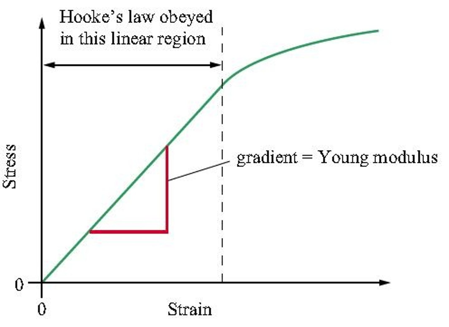 <p>Young modulus v.s. hooke's law (look at formulas)</p><p>hooke's law:​spring constant depends on the dimension of the body (cross-section and length) ​and​on the material (E young modulus constant).</p><p>Can be calculated by the external force acting on the body and the deformation.</p><p>young's modulus-​measure the stiffness of the materials (stress/strain) and the constant depends ​only ​on the type of the material.</p>
