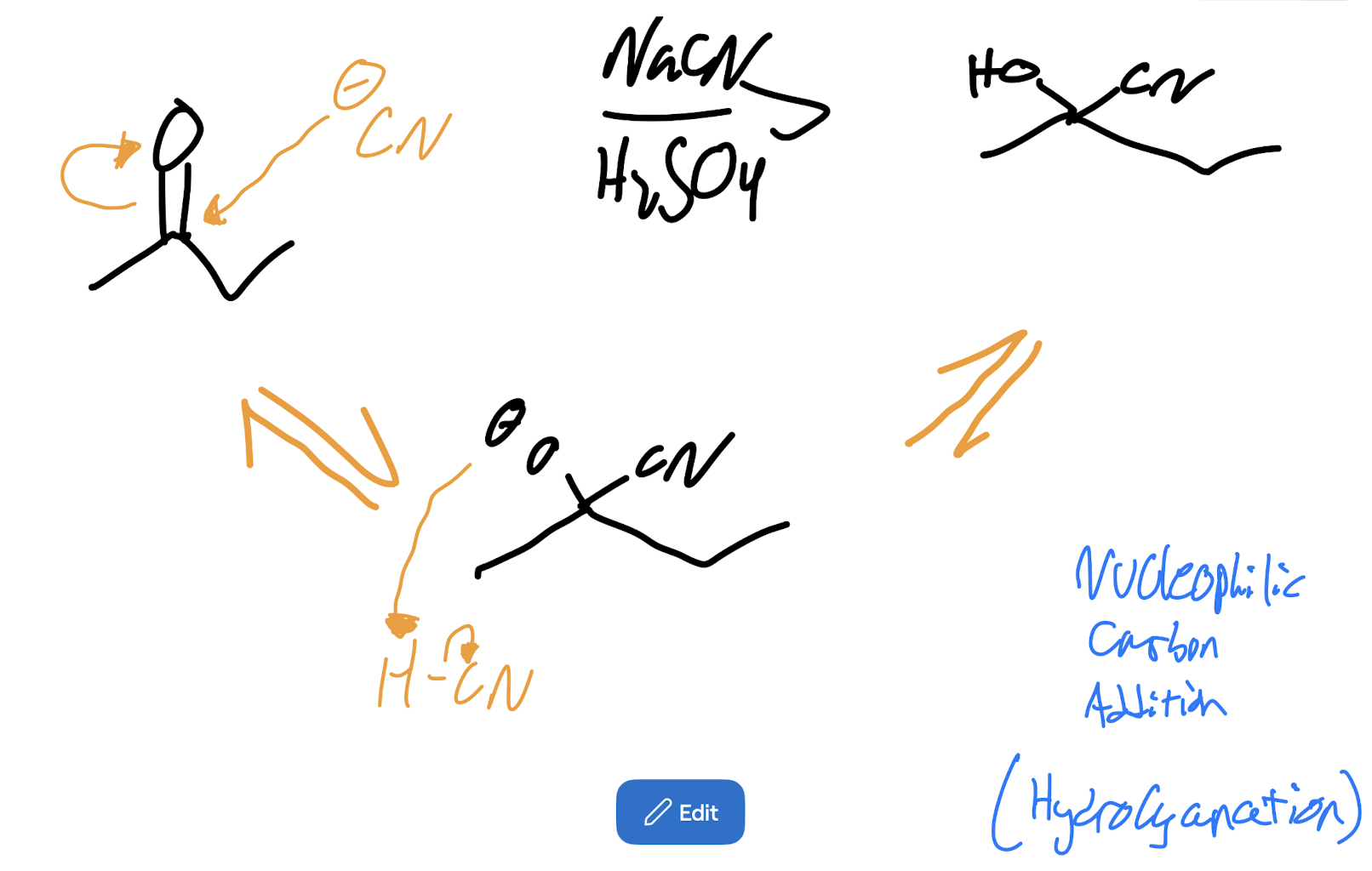 <p>Nucleophilic carbon addition (Hydrocyanation)</p>