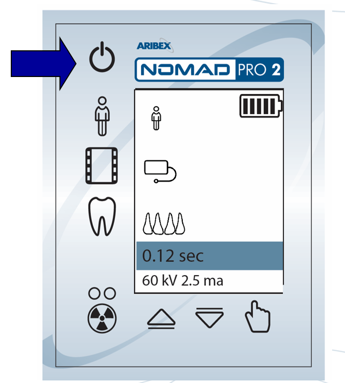 <p><span>What button is the arrow pointing to</span></p>