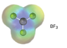 <p><span>An electrostatic potential map of boron trifluoride is shown. Is BF</span><sub>3</sub><span> likely to be a nucleophile or an electrophile? Draw a Lewis structure for BF</span><sub>3</sub><span>, and explain your answer.</span></p>