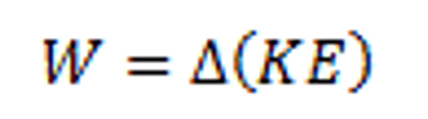 <p>States that when work is done on or by a system. the system's kinetic energy will change by the same amount. In more general applications, the work done on or by a system can be transferred to other forms of energy as well.</p>