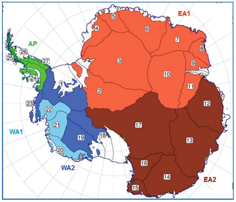 <p>the topography of Antartica influences the size and distrubution of the ice sheets. <span style="color: red;">East Antarctic ice sheet, </span><span style="color: blue;">West Antarctic ice sheet, </span><span style="color: green;">Antarctic Peninsula Ice Sheet</span></p>