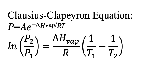 <p>Clausius-Clapeyron Equation</p>