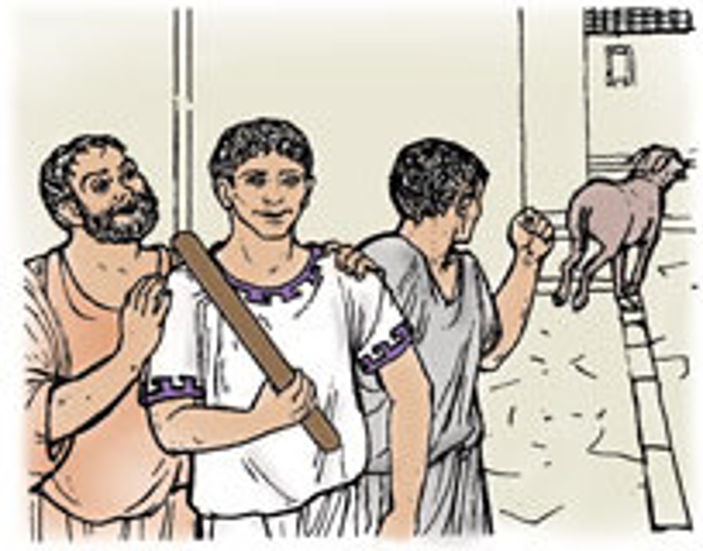 <p>The slaves praised Quintus.</p>