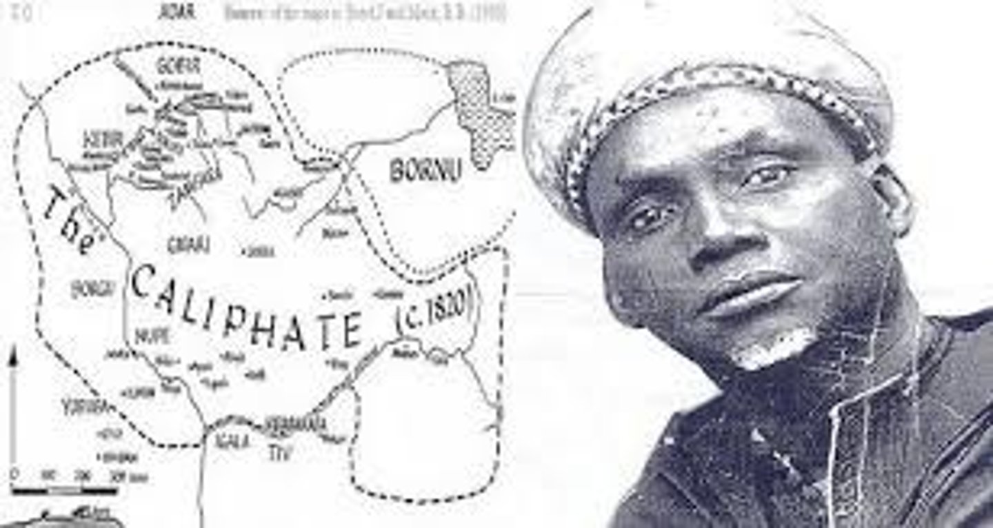 <p>scholar who inspired resistance against corruption and European control; began an Islamic revival in northern Nigeria</p>