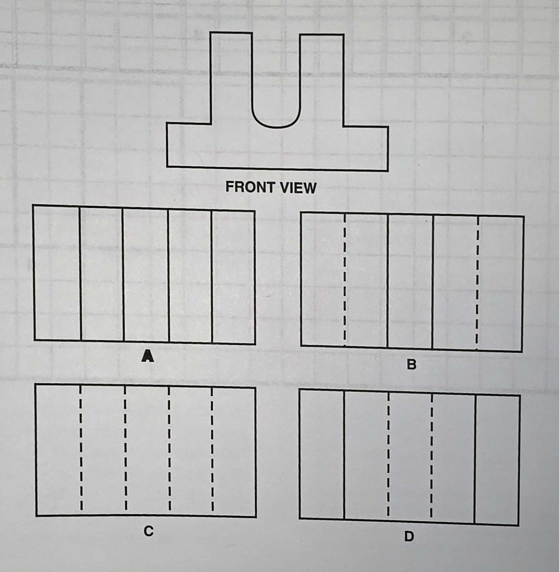 <ol start="4"><li><p><span style="font-family: "Times New Roman", serif;">Identify the bottom view of this object.</span></p></li></ol><p></p>