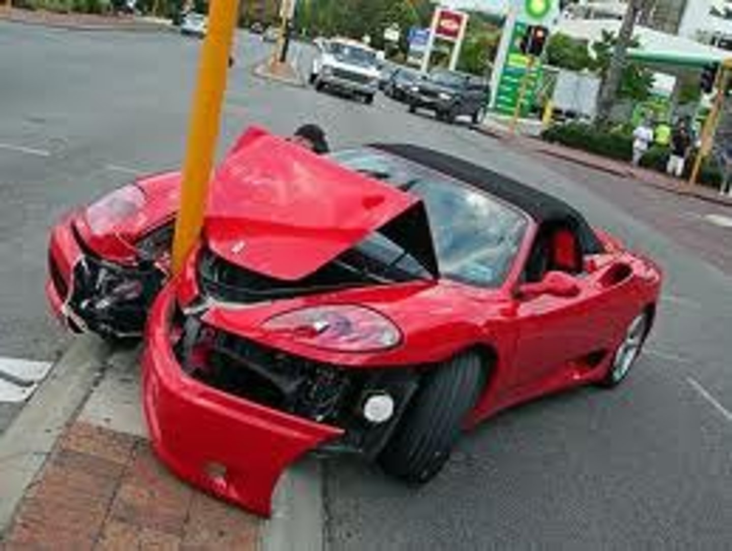 <p>an accident involving a vehicle, usually a serious one in which the vehicle is damaged or someone is hurt</p>