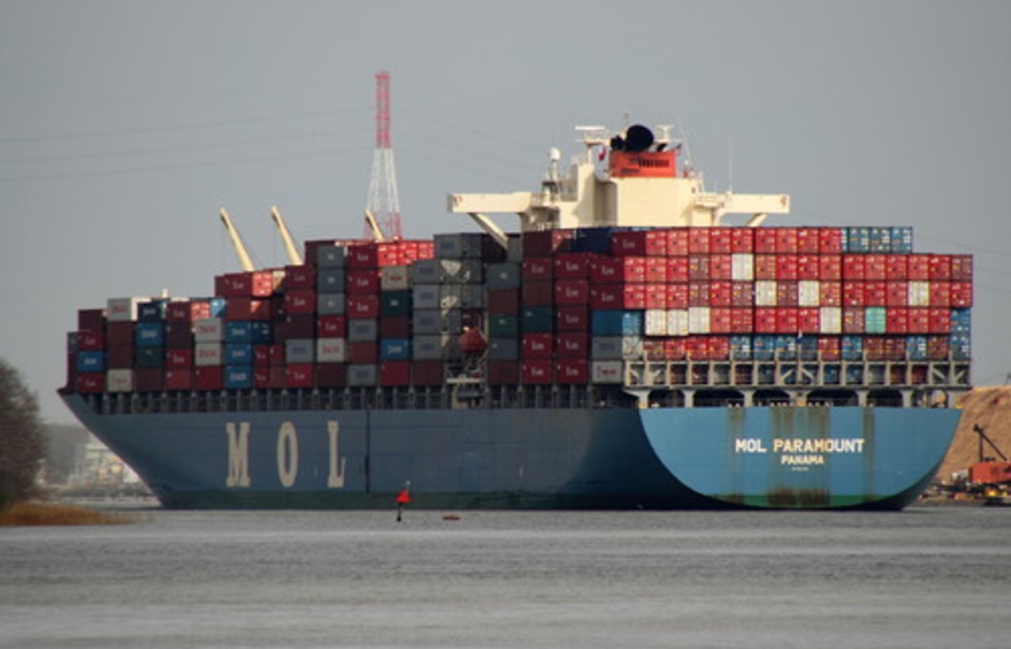 <p>a ship used for carrying cargo</p>