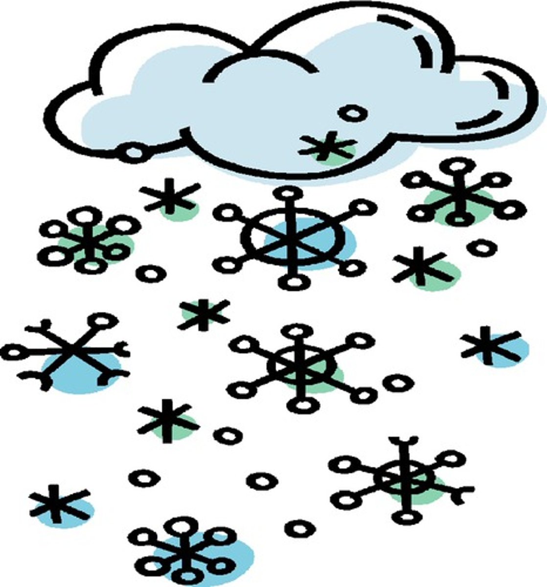 <p>It's snowing./It snows.</p>