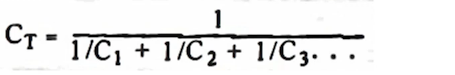 <p>(Refer to Fig.1.) When different rated capacitors are connected in a SERIES in a circuit, the total capacitance is</p>