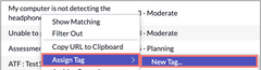 <p>Right-click on a field and choose Assign Tag</p>