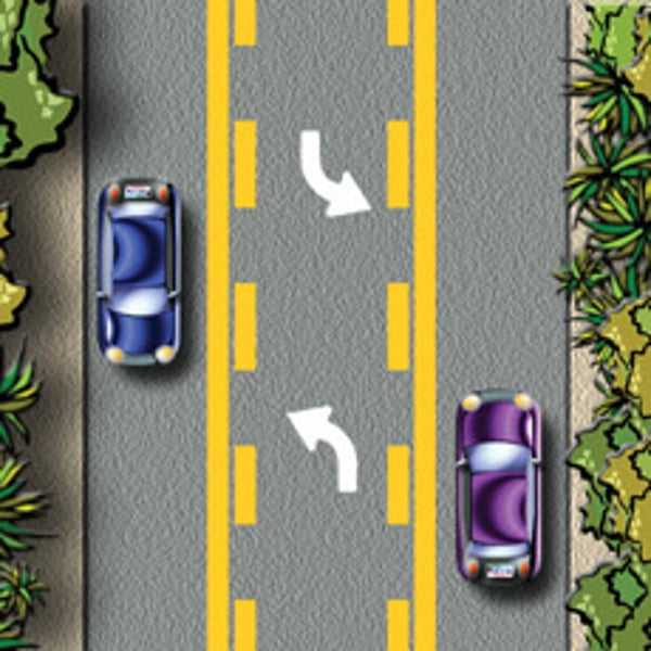 <p>shared left turn lane</p>