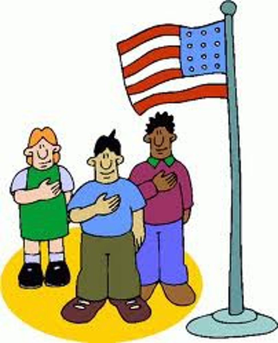 <p>What do we show loyalty to when we say the Pledge of Allegiance?</p>