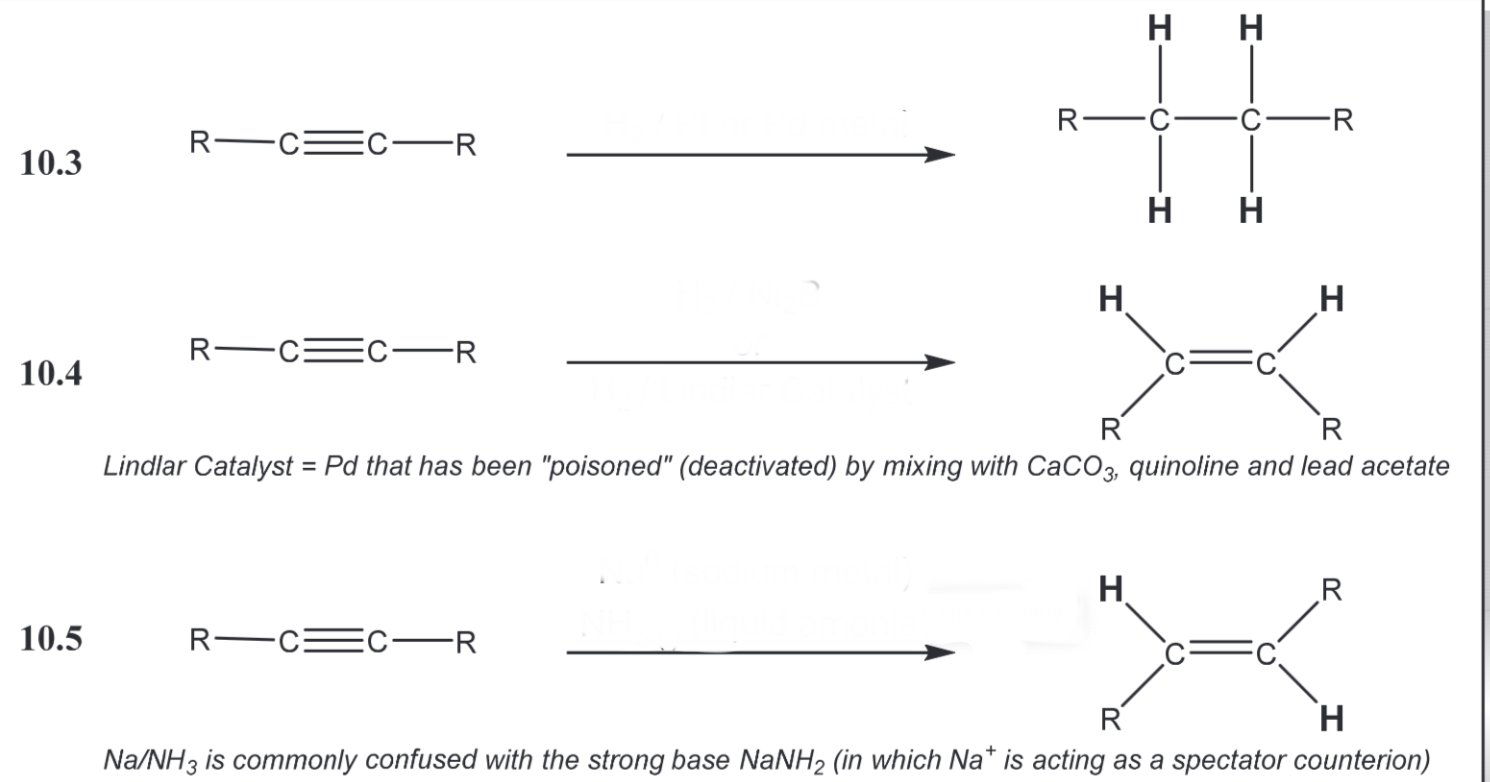 <p>Stereoselective alkyne reductions (look at photo)</p>