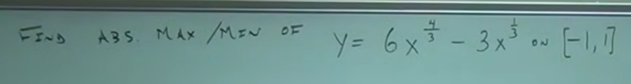 <p>Find absolute max/min.</p>