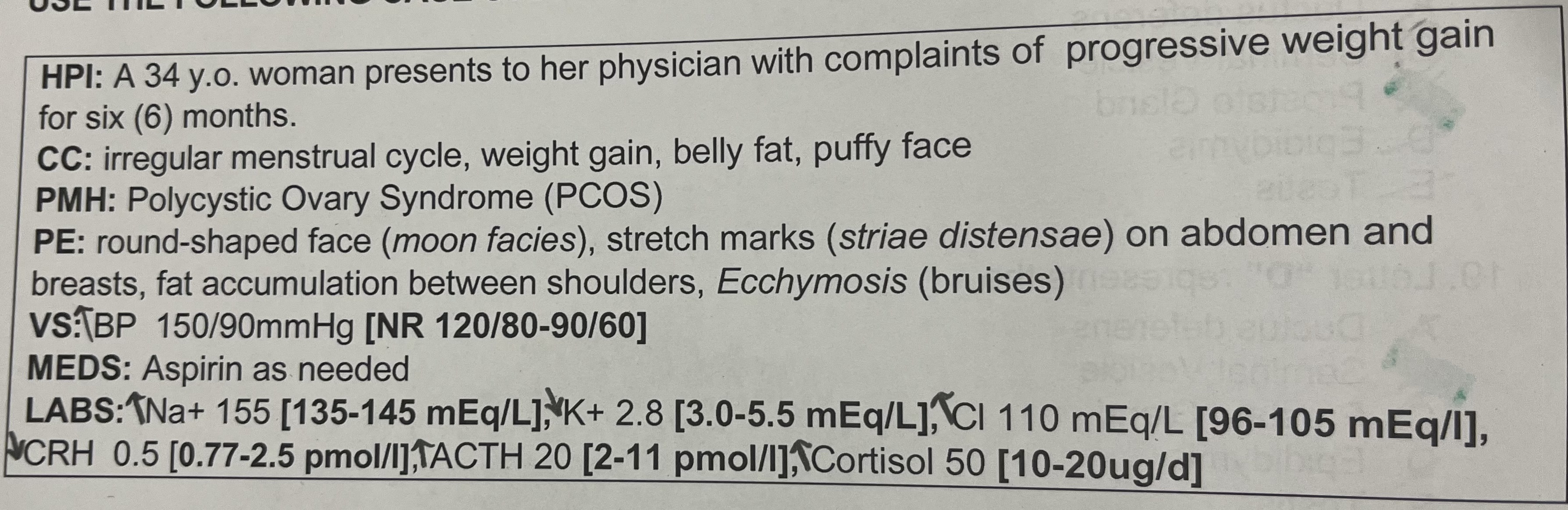 <p>Which of the following is the most probable cause of the patient’s signs and symptoms?</p>