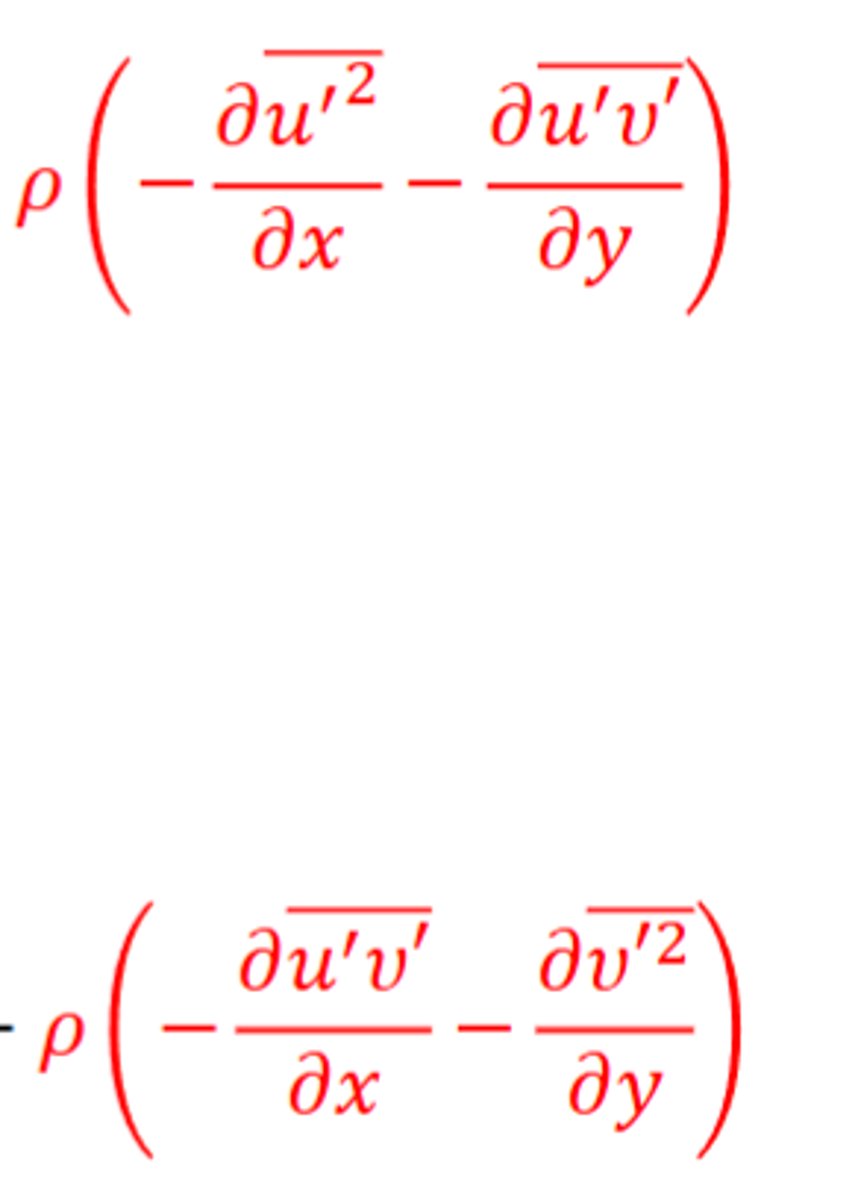 <p>Reynolds stresses are apparent stresses that arise in the Reynolds-averaged Navier-Stokes equations due to the correlation of velocity fluctuations. They represent turbulent momentum transport and are not true Newtonian stresses</p>