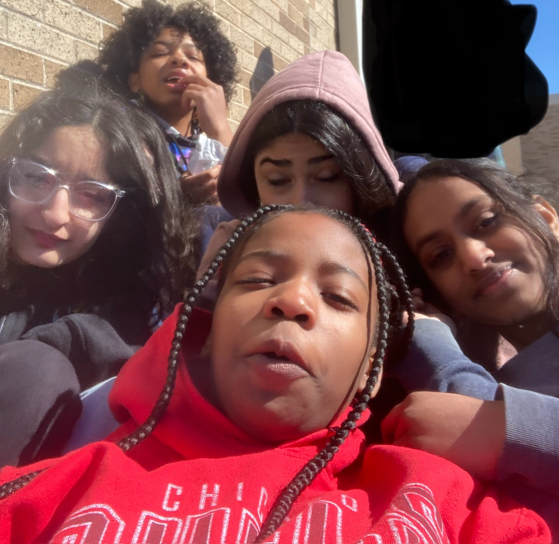 <p>i asked (for)</p><p>I asked to go outside with my friends</p>