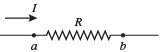 <p><span>The figure shows conventional current passing through a resistor. The arrow shows the direction which the conventional current is flowing. Which of the following statements is true?</span></p>