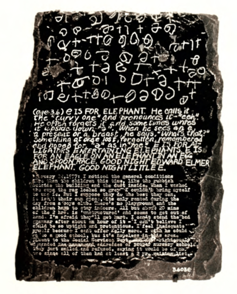 <p>Mary Kelly (Feminism)</p><ul><li><p><strong>1 Story:</strong> Uses conceptual methods to analyze mother-child relationship.</p></li><li><p><strong>2 Changes:</strong> Unites conceptualism with feminism—what <em>Art Since 1900</em> terms “post-structuralist feminism.”</p></li><li><p><strong>3 Context:</strong> Feminist critique of domestic labor and linguistic formation.</p></li><li><p><strong>4 New Approaches:</strong> Uses documentation, charts, and text to treat maternal labor as intellectual content.</p></li></ul><p></p>