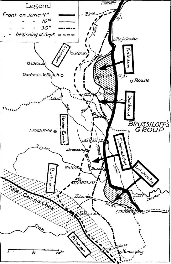 <p>1916 Russian offensive that achieved major breakthroughs against Austria-Hungary. Ultimately stalled but inflicted huge casualties and destabilized the Central Powers.</p>
