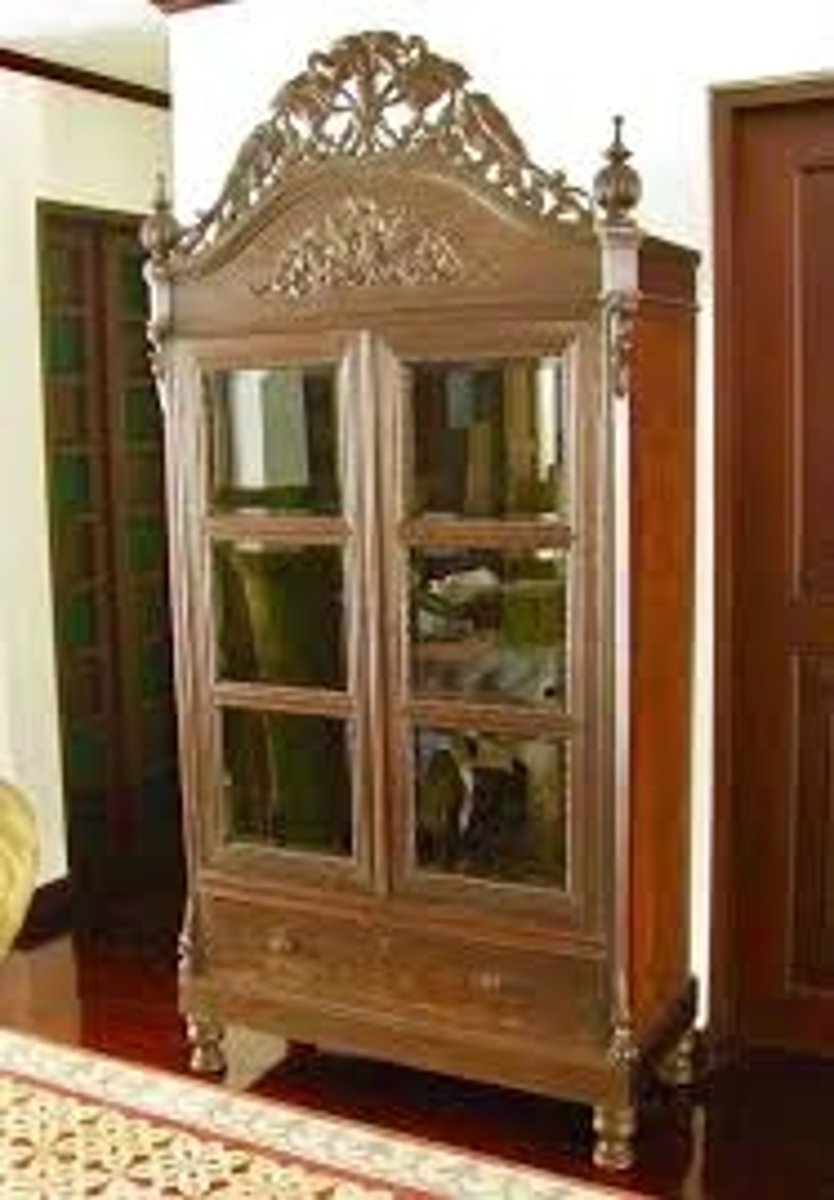<p>Glass cabinet for china and silverware.</p>