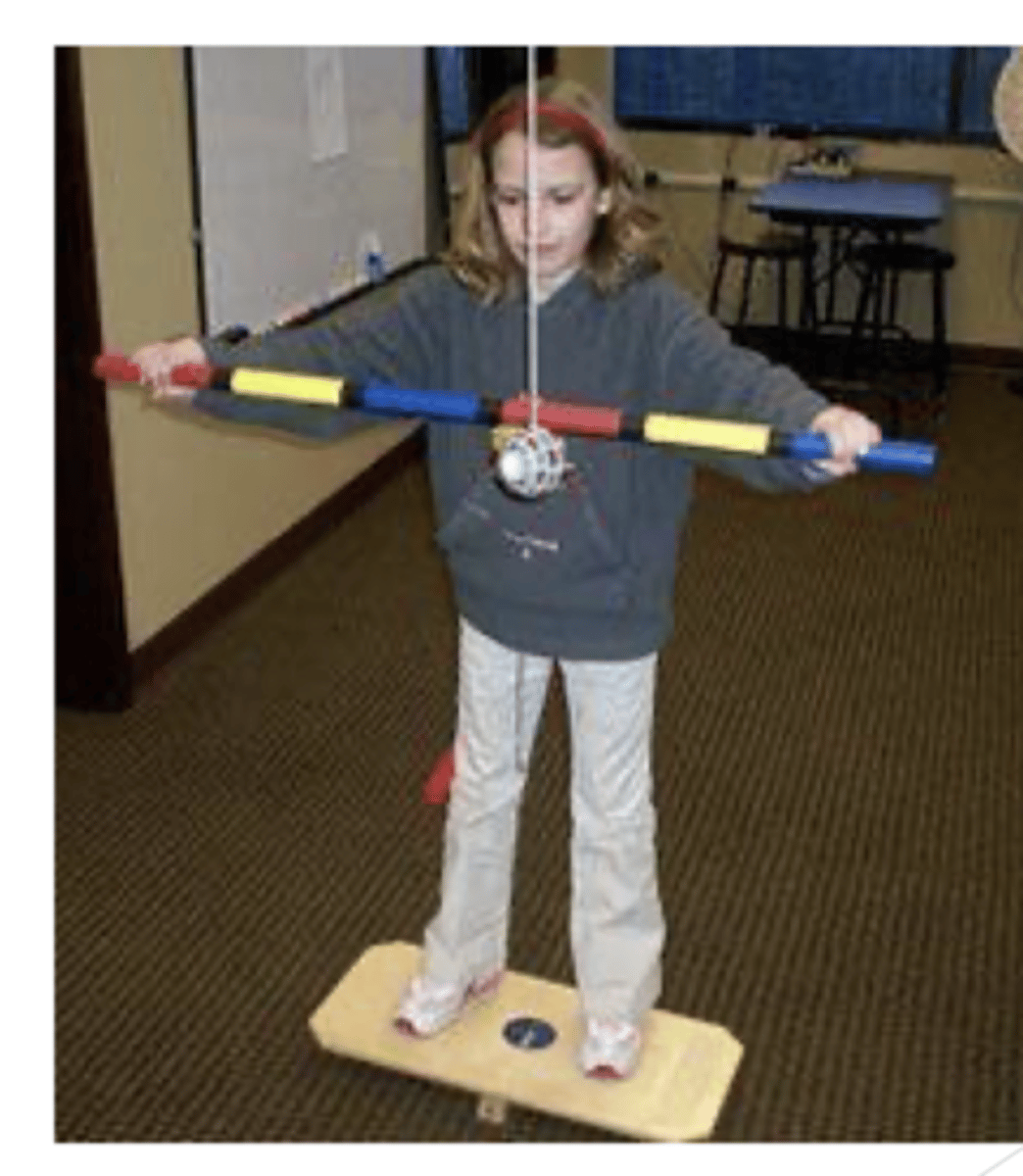 <p>- you tell the pt with what portion of the stick to hit the ball</p>