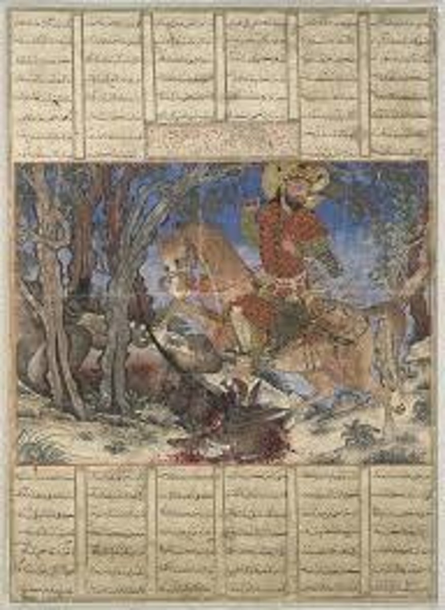 <p>Bahram Gur Fights the Karg</p>