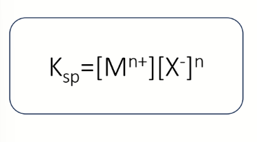 <p>ratio of soluble ions to insoluble salt (activity of solid = 1)</p><p>assume standard conditions and solvent = water with activity 1</p>