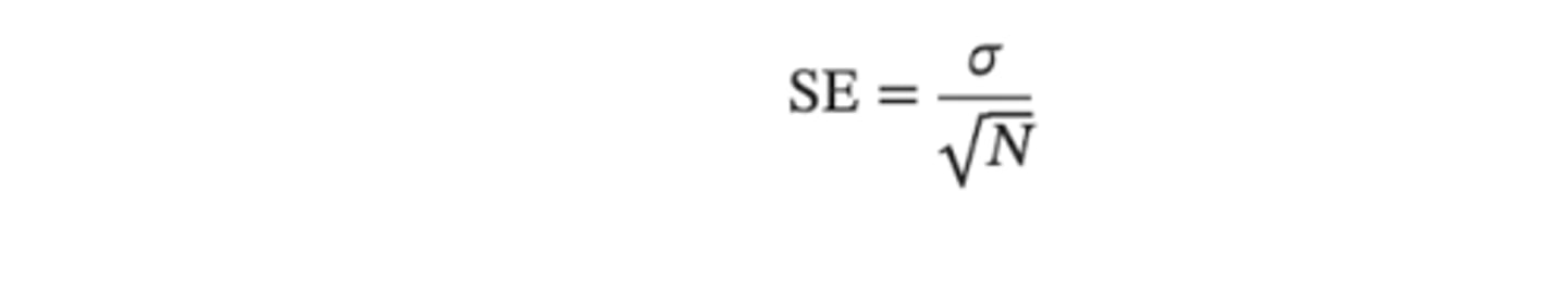 <p><strong><span class="bgY">SEM = pop SD/sqrt N</span></strong></p>