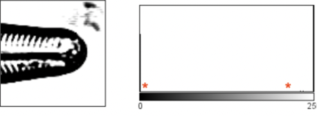 <p>change the histogram spread to display the full dynamic range, or a limited range. This is an example of taking part of the OG histogram (between *s ) and spread it out</p>