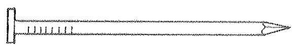 <p>A nail having a <strong><u>slender shank, a flat head and a diamond point</u></strong></p>