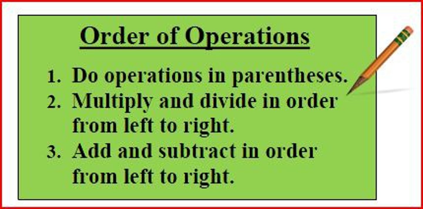 <p>A set of rules that tells the order in which to compute.</p>