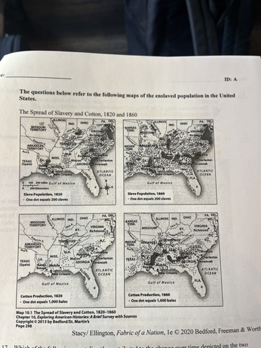 <p>which of the following most directly contributed to the change over time depicted on the two maps</p>