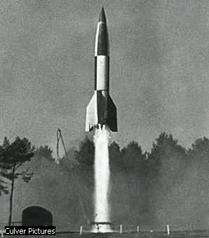 <p>The first Ballistic missile, a bomb that was rocket propelled. This was developed by Germany towards the end of the war.</p>
