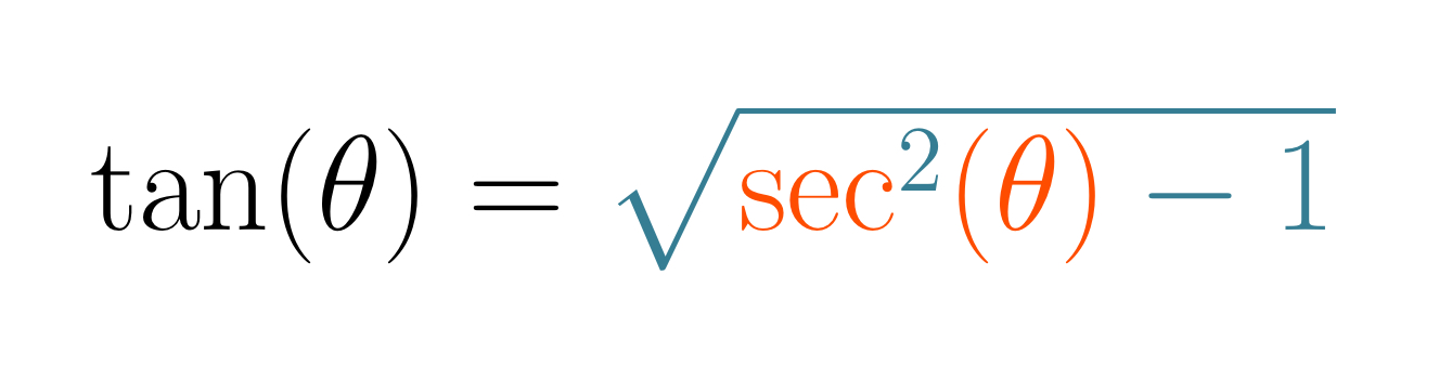 <p>X= sec (theta)</p>