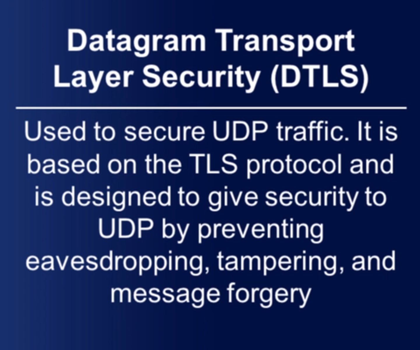 <p>DTLS with a fallback to TLS</p>