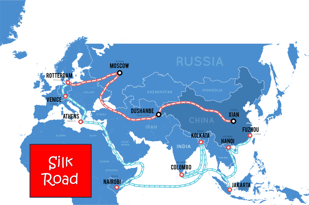 <p><span style="color: red"><strong>A network of trade routes connecting the East and West, facilitating the exchange of goods, culture, and ideas, active from ancient times until the 14th century. </strong></span></p>