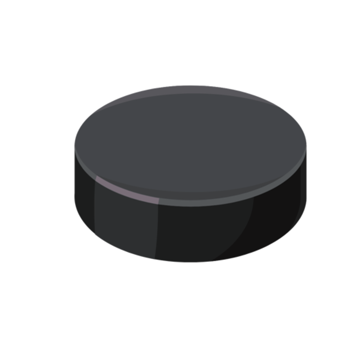 <p>A small rubber disc that is used instead of a ball in hockey.</p>