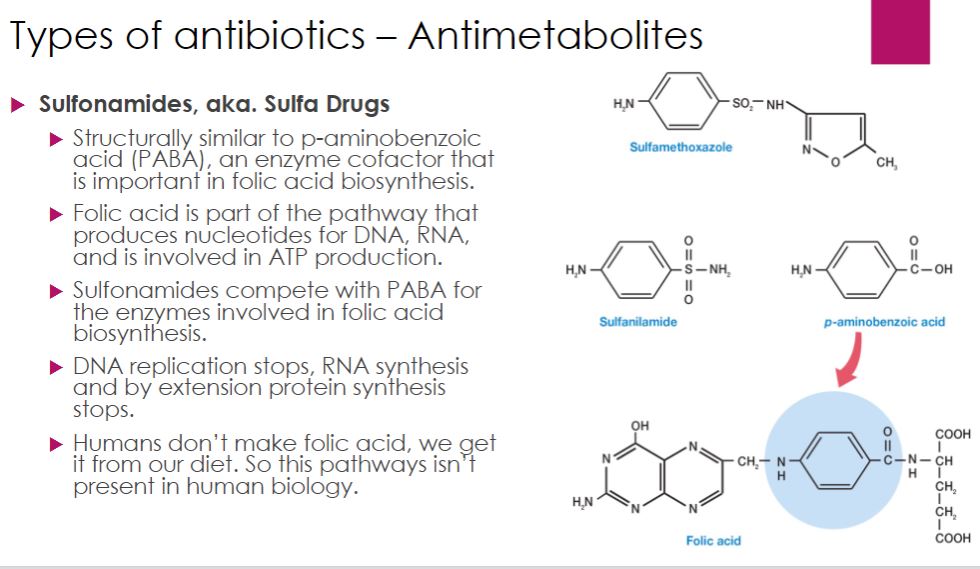 <p>Sulfonamides or Sulfa drugs</p>