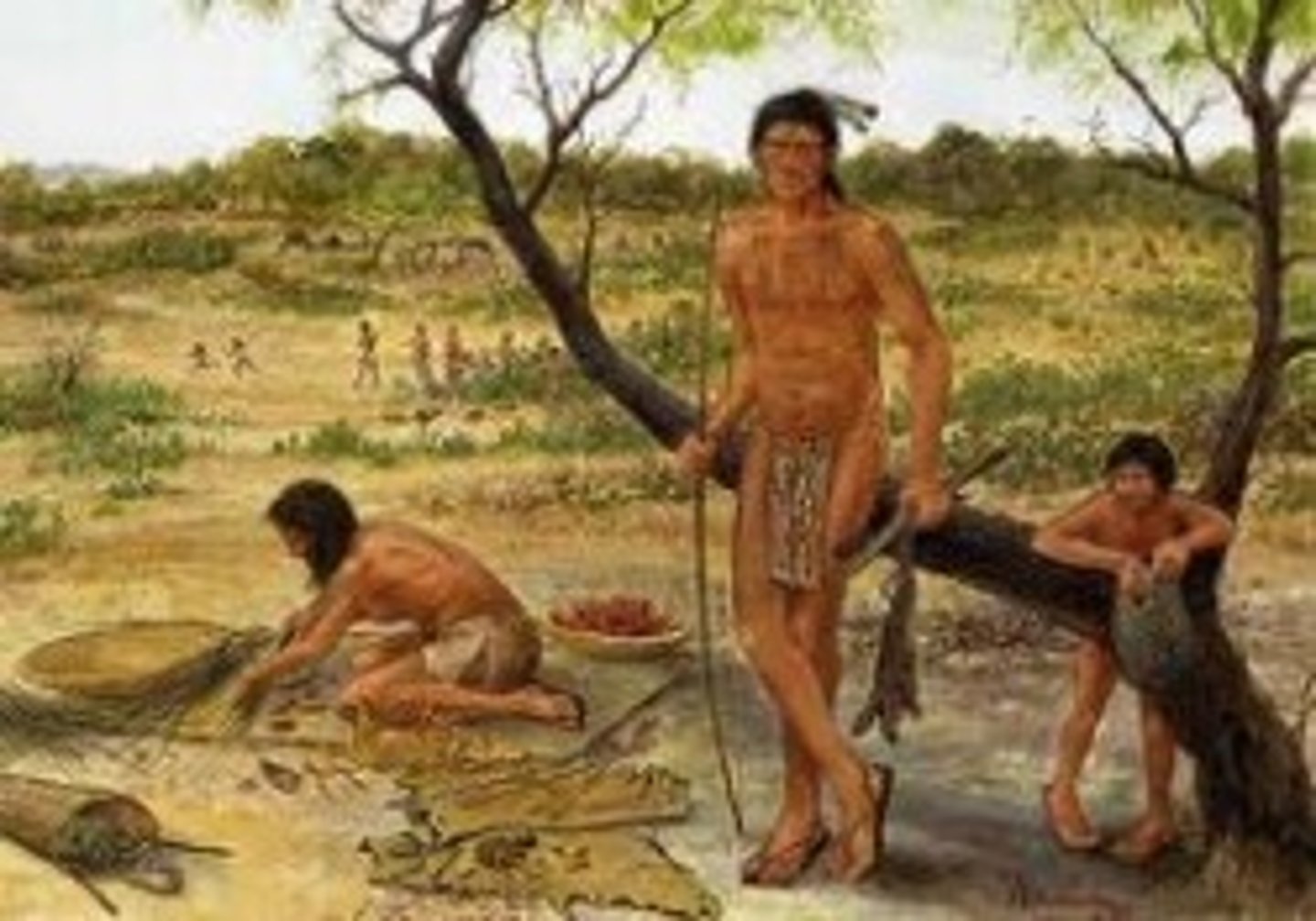 <p>A member of a nomadic people who live chiefly by hunting and fishing, as well as harvesting wild food. Egalitarian, small communities and population who would move from place to place according to the environment. They had no political system, and economic distribution was more equal.</p>