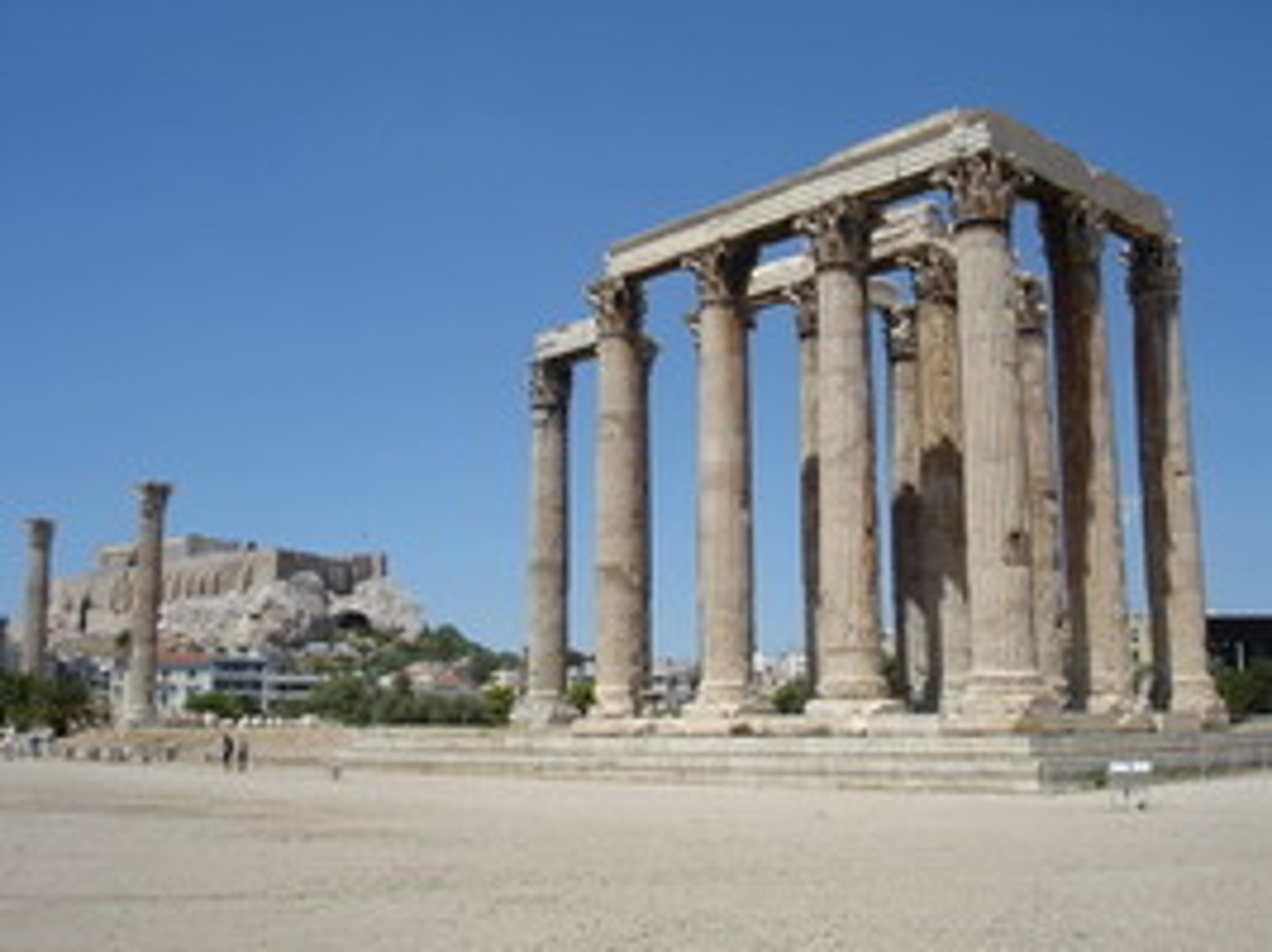 <p>temple of zeus in Athens regularly destroyed, rebuilt by Hadrian who also added a chryselephantine statue of Zeus to it</p>
