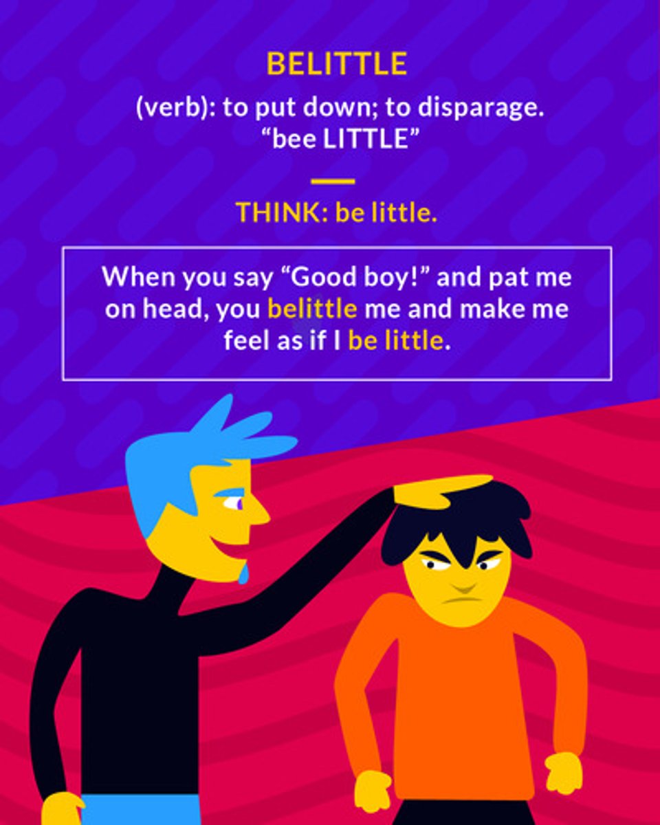 <p>(verb) to make seem less important</p>