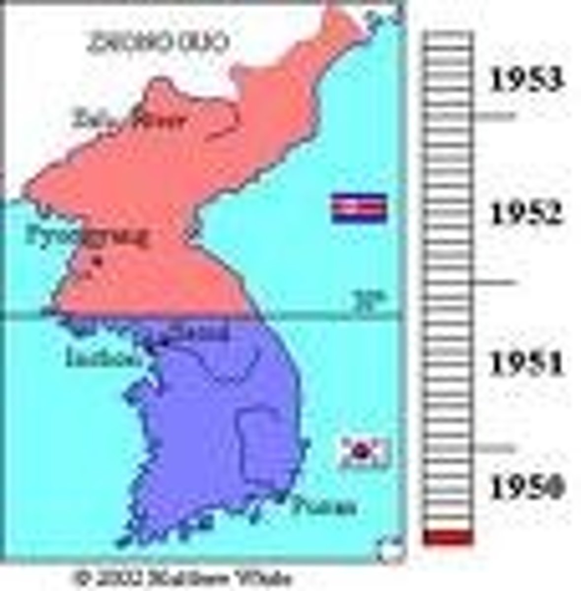 <p>The conflict between Communist North Korea and Non-Communist South Korea. The United Nations (led by the United States) helped South Korea.</p>