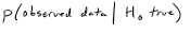 <p>describes sample relative to null hypothesis</p><p>“low” p means” the observed data would be “rare” if the null hypothesis was true</p>