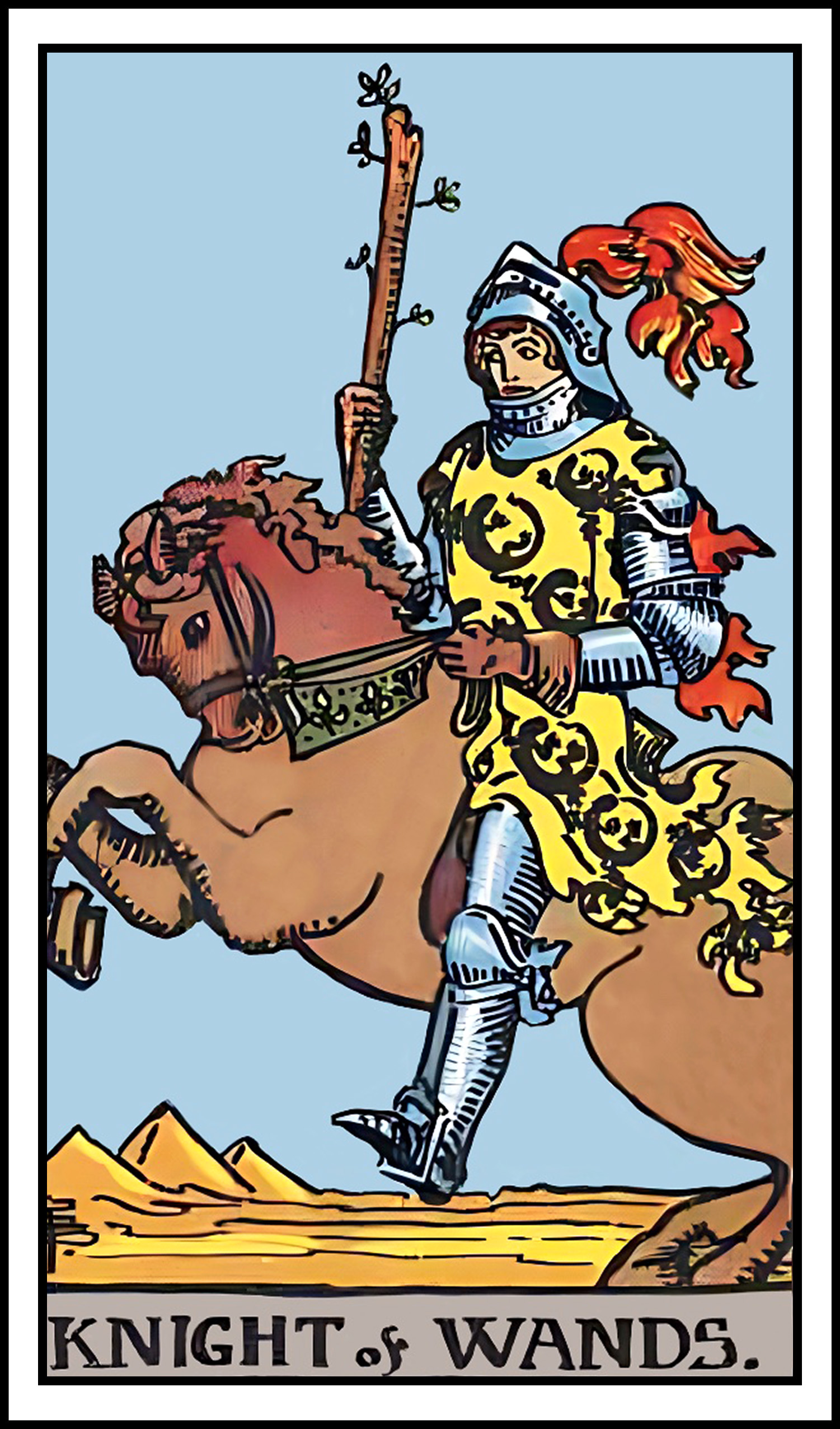 <p>knight of wands</p>
